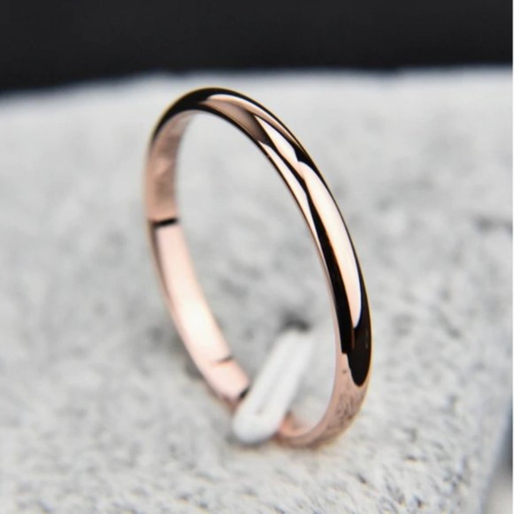 Rose Gold Delicate Plain Simple 2mm Wedding Ring